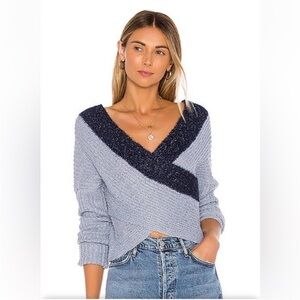 SUPERDOWN Lanah Wrap Sweater in Blue Multi